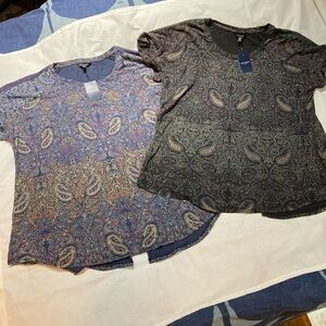 Lot 2 Women’s Lucky Brand Tapestry Shirts! Size 2X, NWT! $90.00!